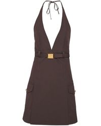 Miu Miu - Panama Belted Minidress - Lyst