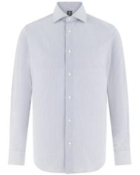 BOGGI - Windsor-Collar Striped Shirt - Lyst