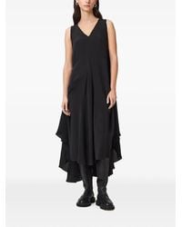 AllSaints - Sybil Sleeveless Asymmetric Midi Dress - Lyst