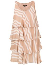 Armani Exchange - U-neck Ruffled Mini Dress - Lyst