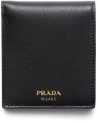 Prada - Logo-stamp Bi-fold Leather Wallet - Lyst