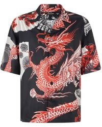 Roberto Cavalli - Dragon-Print Silk Shirt - Lyst
