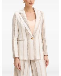 Fracomina - Striped Button Blazer - Lyst