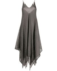 Marc Le Bihan - V-neck Plaid-pattern Midi Dress - Lyst