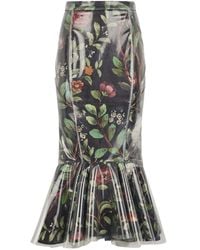 Roberto Cavalli - Shrub Flower-Print Midi Skirt - Lyst