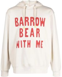 Barrow - Logo-Print Cotton Hoodie - Lyst