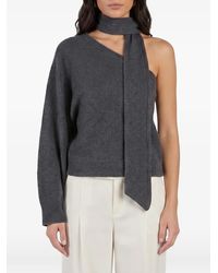 FEDERICA TOSI - One-Shoulder Scarf-Detail Sweater - Lyst