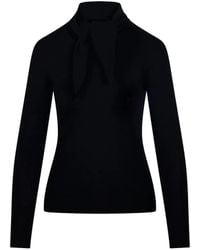 P.A.R.O.S.H. - Ribbed-Knit Tie-Neck Sweater - Lyst