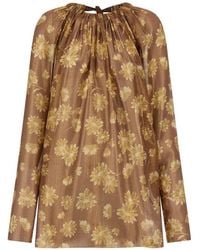 Ferragamo - Silk Lamé Blouse - Lyst