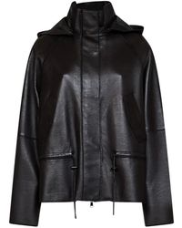 P.A.R.O.S.H. - Hooded Leather Jacket - Lyst