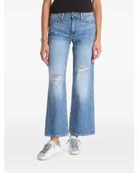 Guess - Distressed Wide-Leg Jeans - Lyst