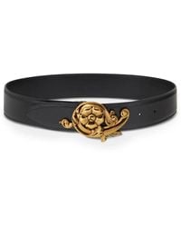 Etro - Floral-Buckle Leather Belt - Lyst
