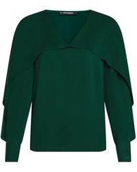 KARL LAGERFELD - Blouse Volantée À Col V - Lyst
