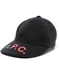 A.P.C. - Jeans-Baseballkappe mit Logo-Print - Lyst