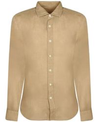 120% Lino - Classic-Collar Curved-Hem Shirt - Lyst