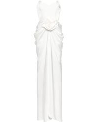 Ana Radu - Floral-Appliqué Draped Gown - Lyst