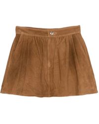 Maje - Short Suede Skirt - Lyst