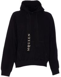 McQueen - Logo-Print Kangaroo-Pocket Hoodie - Lyst