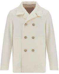 Herno - Resort Double-Breasted Peacoat - Lyst