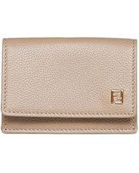 Fendi - Ff Dove Leather Card Holder - Lyst