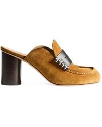 JW Anderson - Calf Suede Penny Loafer Mules - Lyst