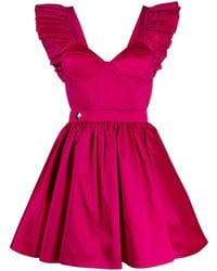 Philipp Plein - Ruffled-Sleeve Silk Mini Dress - Lyst