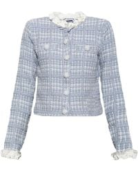 Self-Portrait - Check Knit Beaded Jacket - Lyst