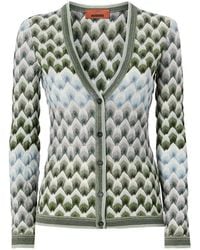 Missoni - Slim Lamé Cardigan With Lace Motif - Lyst