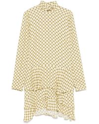 Elisabetta Franchi - Monogram-Print Midi Dress - Lyst