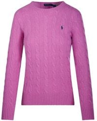 Polo Ralph Lauren - Cable-Knit Embroidered-Logo Sweater - Lyst