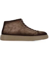 Santoni - High-Top-Sneakers Aus Leder - Lyst
