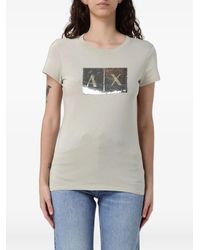 ARMANI EXCHANGE - Sequin-Logo T-Shirt - Lyst