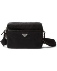Prada - Messengertas Met Logoplakkaat - Lyst