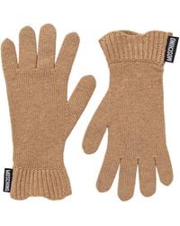 Moschino - Logo-Patch Ribbed-Cuff Gloves - Lyst