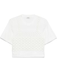 Sandro - Beaded Cropped T-Shirt - Lyst