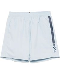 BOSS - Short De Bain À Logo Imprimé - Lyst