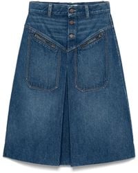 Chloé - Denim Midi Skirt - Lyst