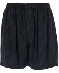 Balenciaga - Logo-Print Track Shorts - Lyst