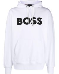 BOSS - Sudadera con capucha y apliques del logo - Lyst