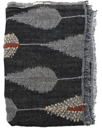 Altea - Feather-Pattern Frayed Scarf - Lyst