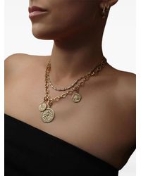 Azlee - Small Prosperity Palm Diamond Coin Pendant - Lyst