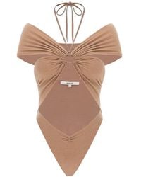MANURI - Eleni Cut-Out Off-Shoulder Bodysuit - Lyst