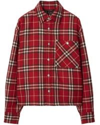 Burberry - Geruite Blouse - Lyst