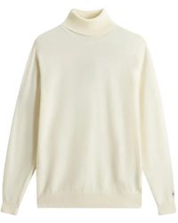 Woolrich - Rollkragenpullover Mit Logo-Stickerei - Lyst