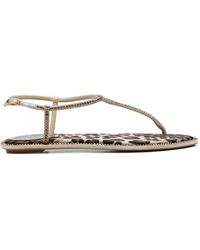 Rene Caovilla - Diana Leather Flat Sandals - Lyst