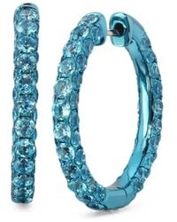 Graziela - Orecchini A Cerchio Three-Sided Con Topazio - Lyst