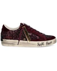 Crime London - Sk8 Deluxe Glitter-Embellished Sneakers - Lyst