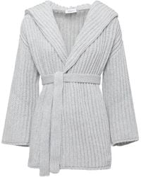 Kangra - Ribbed Hooded Cardigan - Lyst