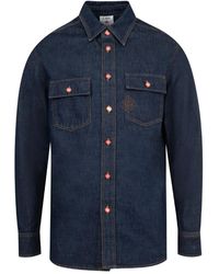 CASABLANCA - Monogram-Motif Denim Shirt - Lyst