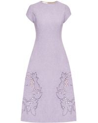 Oscar de la Renta - Robe Mi-Longue En Tweed À Découpes - Lyst